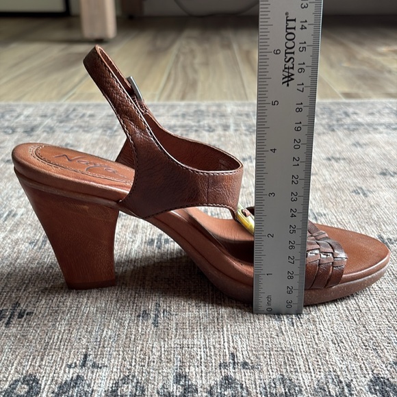 Naya Arnelli brown leather mother of pearl sandals size 8 - Picture 5 of 6